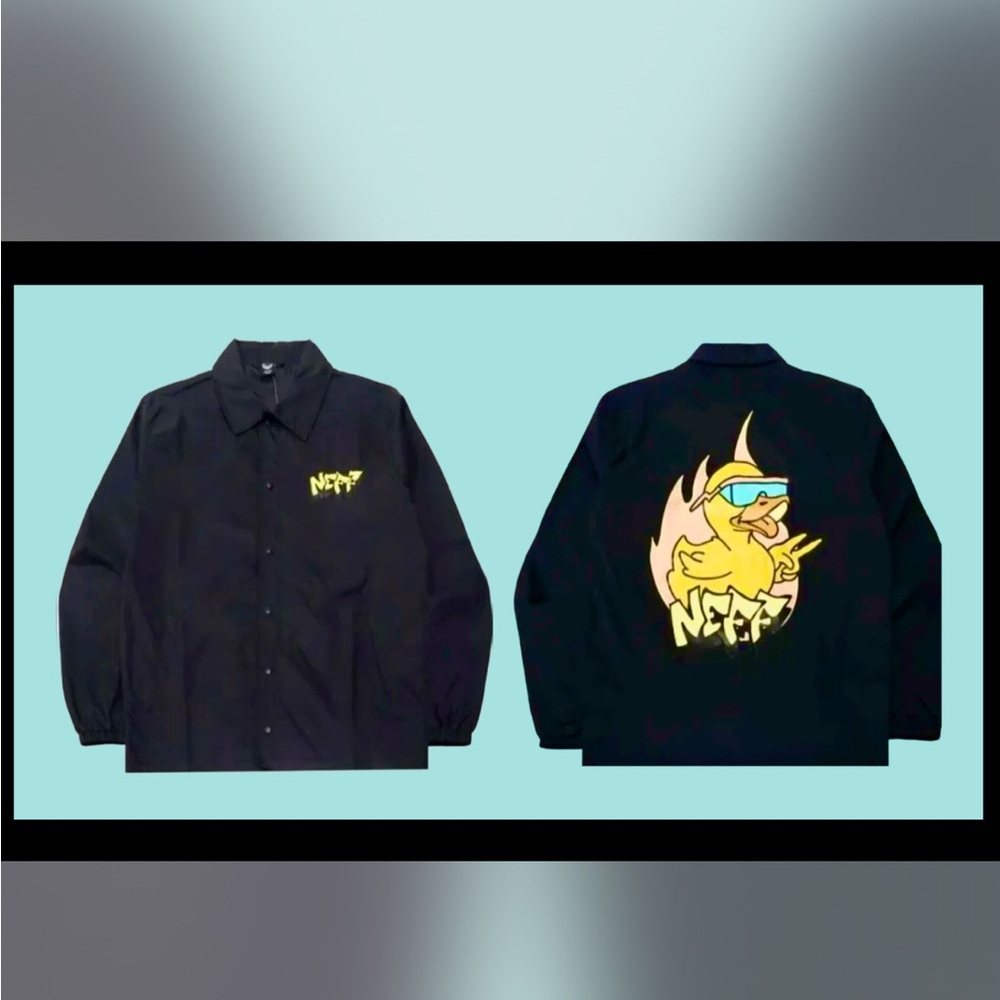Neff Black wind breaker with Yellow Logo